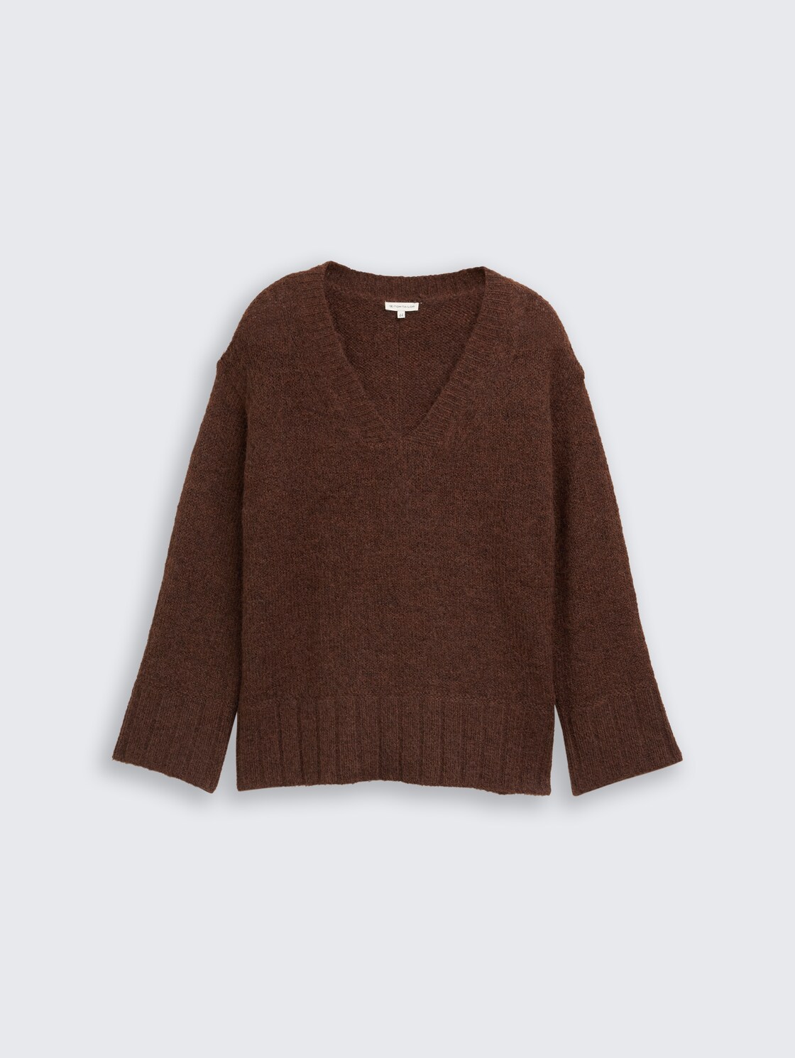 Plus Size - Loose Fit Strickpullover mit Wollanteil - dark pecan brown melange