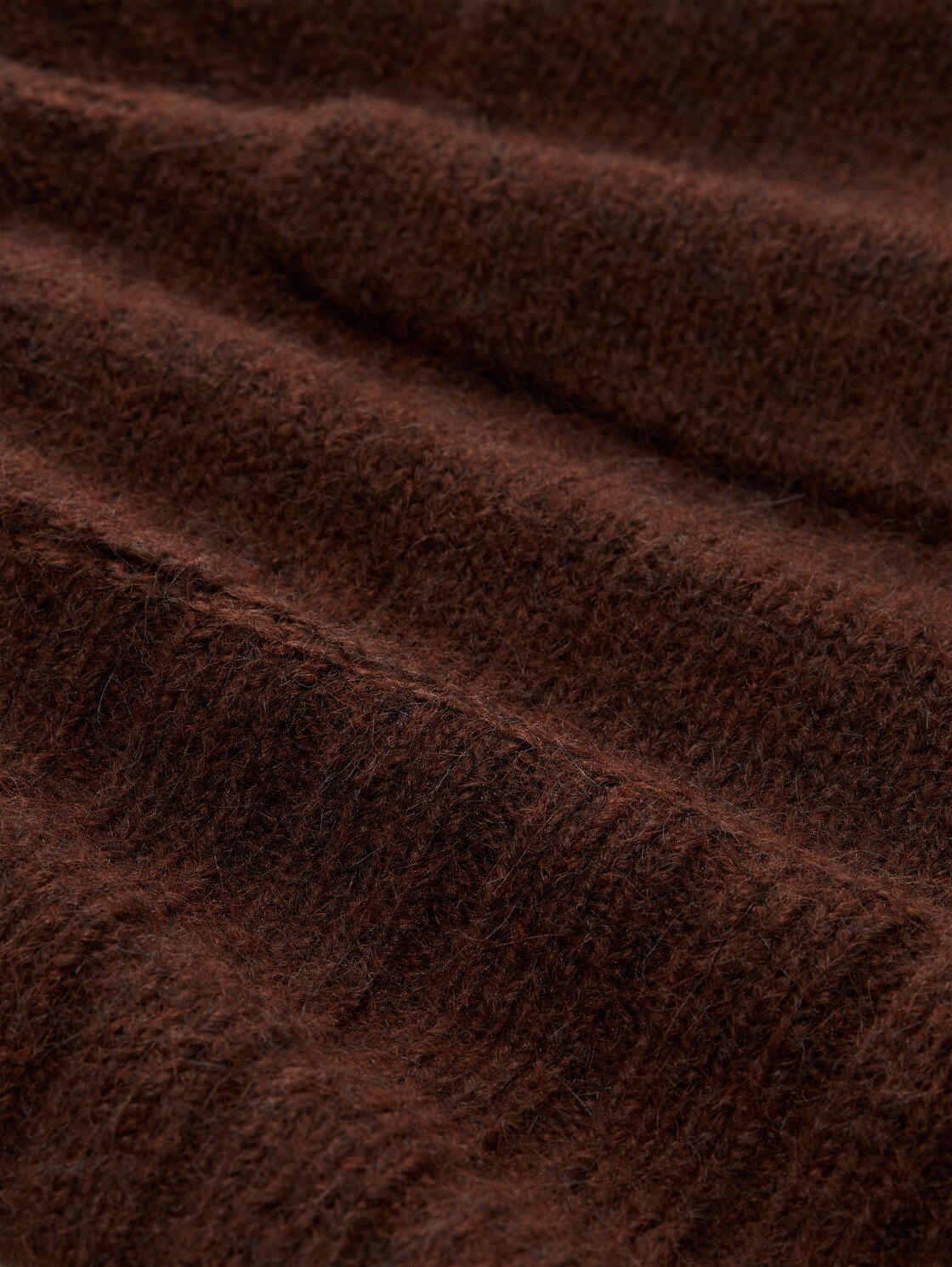 Plus Size - Oversize Cardigan mit Wollanteil - dark pecan brown melange - Material-Ansicht