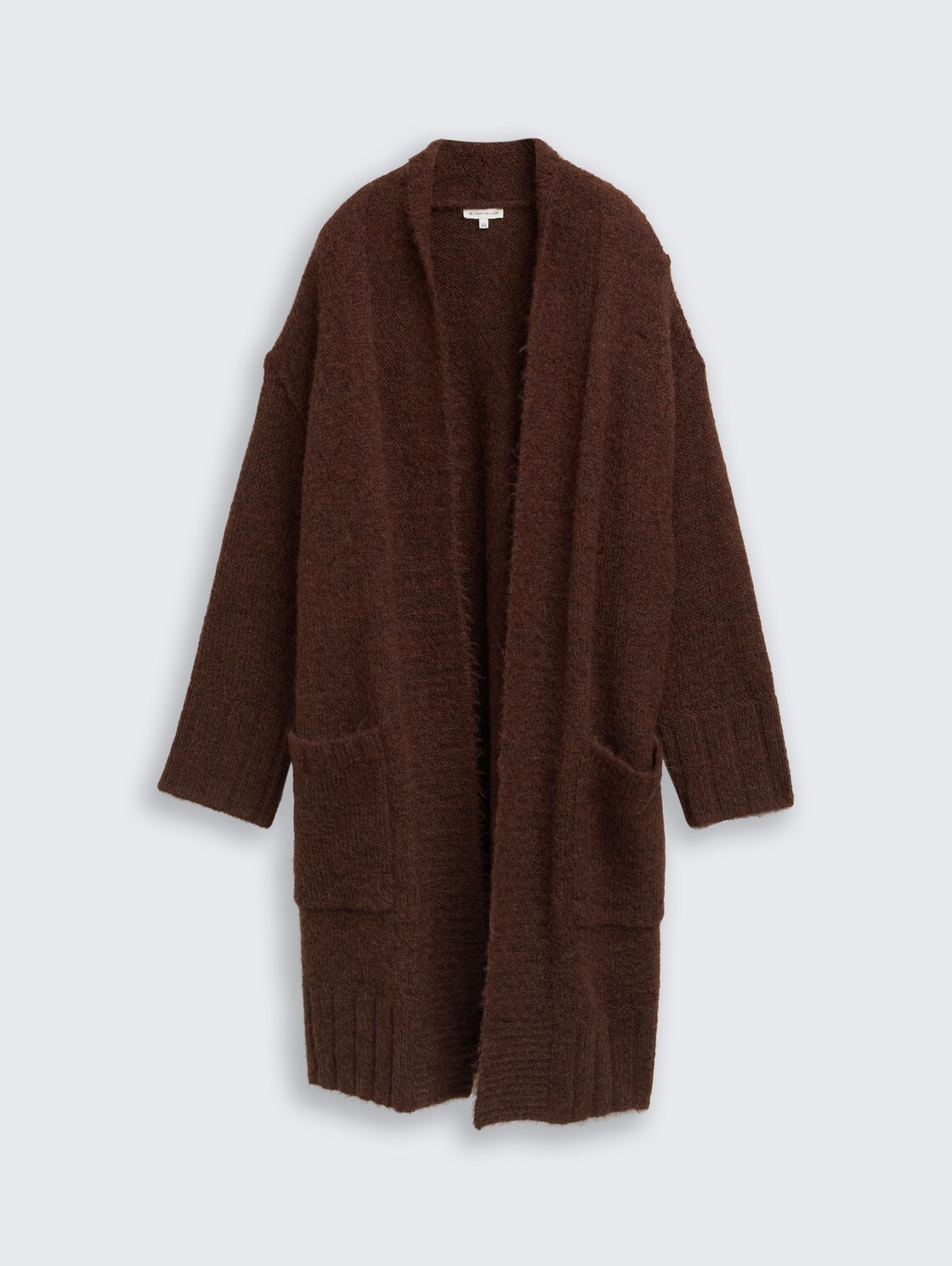 Plus Size - Oversize Cardigan mit Wollanteil - dark pecan brown melange