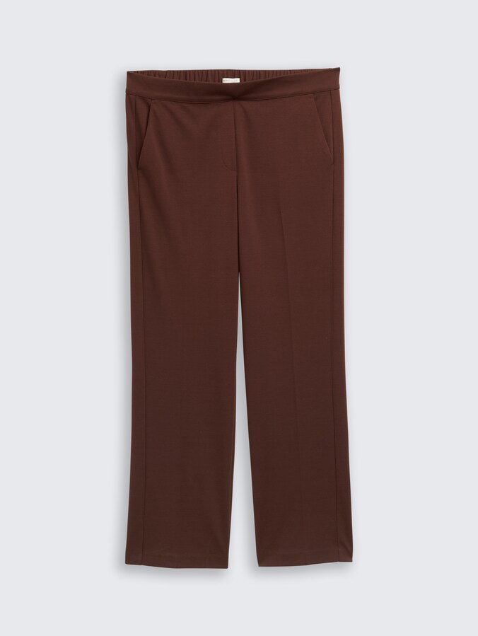 Plus Size - Straight trousers by Women Plus Size, dark pecan brown