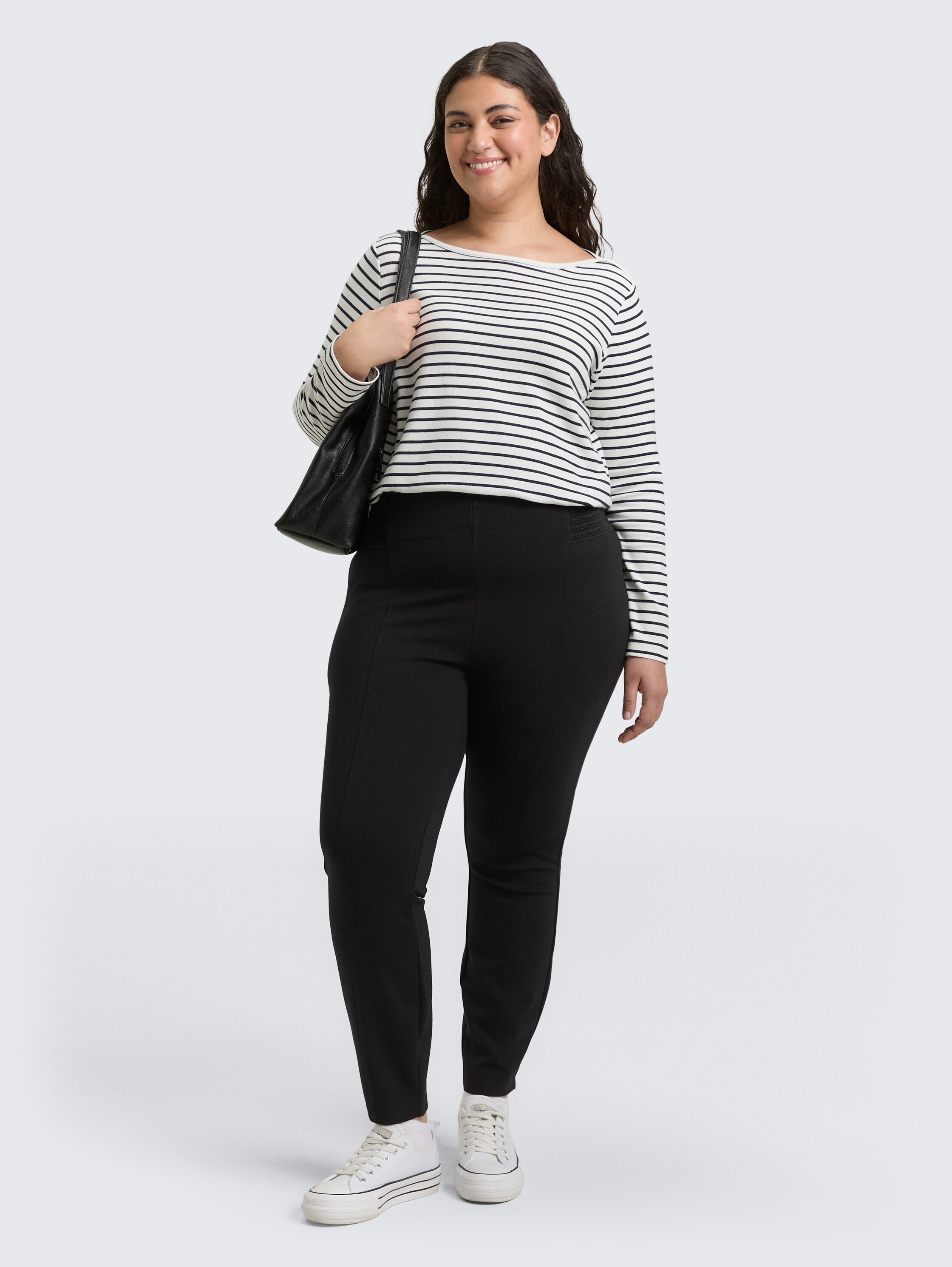 Plus Size - Treggings Hose mit elastischem Bund - deep_black_1 - 