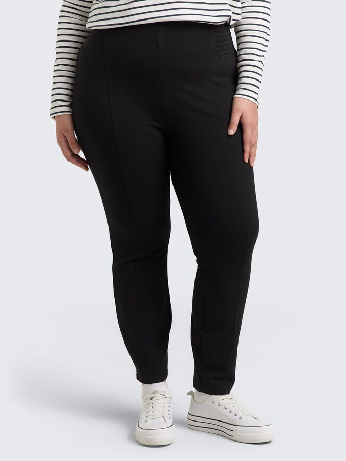 Plus Size - Treggings Broek met elastische tailleband door Women Plus Size, deep black