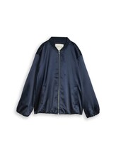 Ausgewählt, Plus Size - Satin Blouson Jacke mit Bomberkragen von Tom Tailor, blau