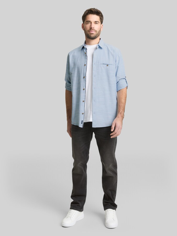 TOM TAILOR DENIM Slim fit Camicia in Navy | ABOUT YOU