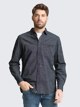 Chemise coupe classique avec fonction turn-up - navy blue structure - Découpe Vue de face du modèle