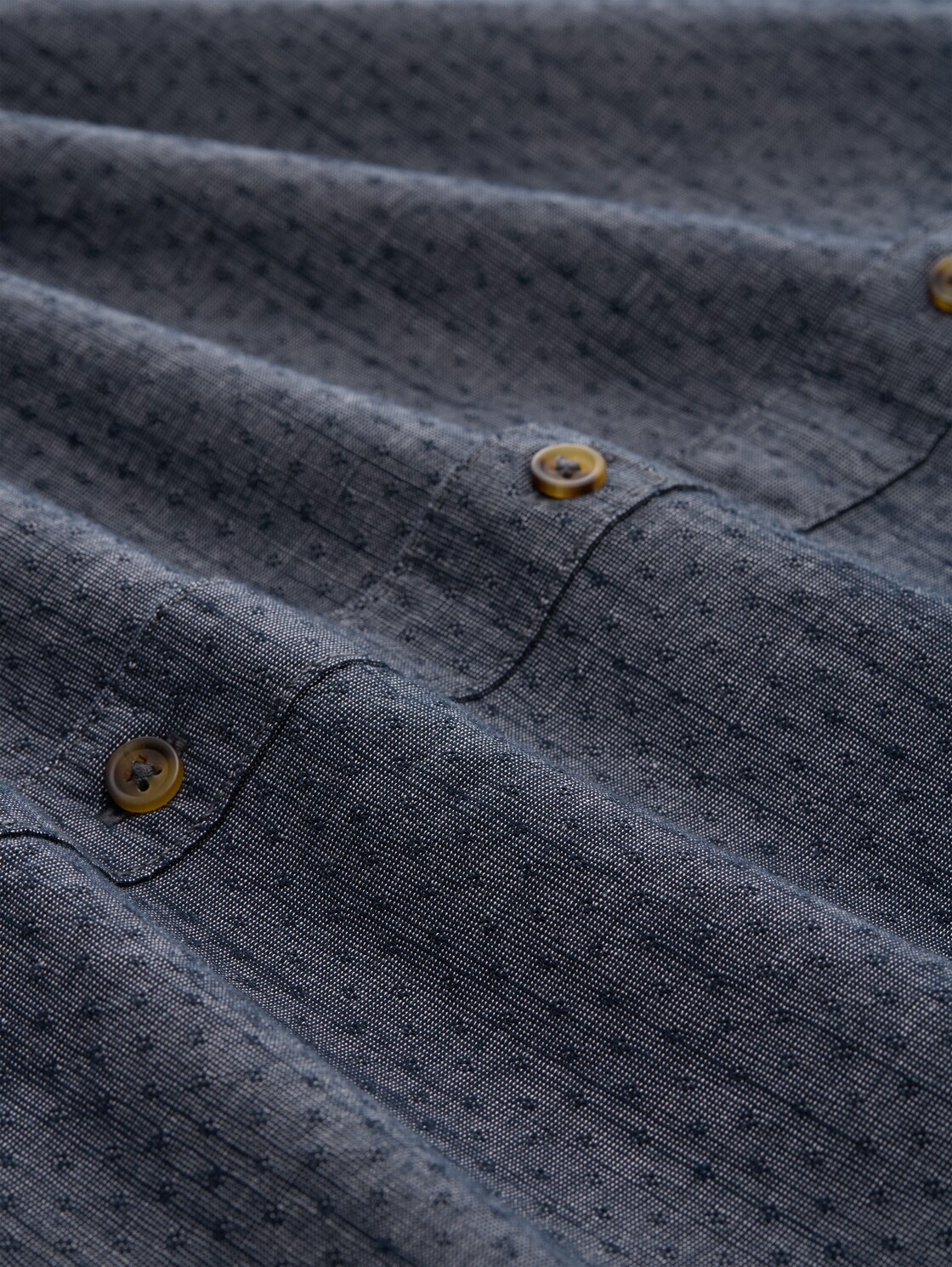 Regular Fit Hemd mit Turn-Up-Funktion - navy blue structure - Material-Ansicht