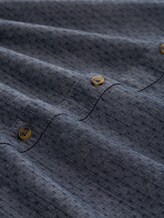 Chemise coupe classique avec fonction turn-up - navy blue structure - Vue de la matière