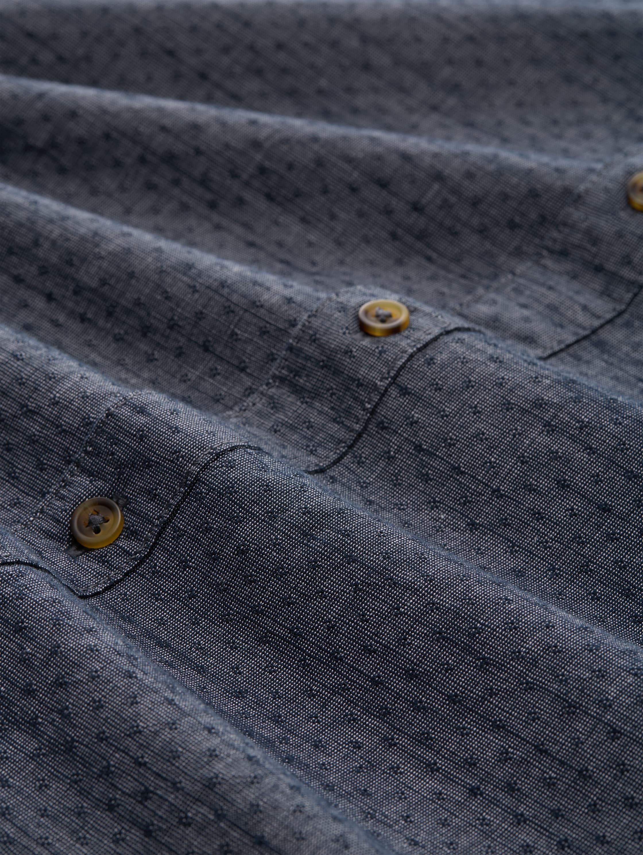 Regular Fit Hemd mit Turn-Up-Funktion - navy blue structure - Material-Ansicht