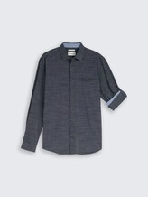 Chemise coupe classique avec fonction turn-up - navy blue structure - Vue de face du produit