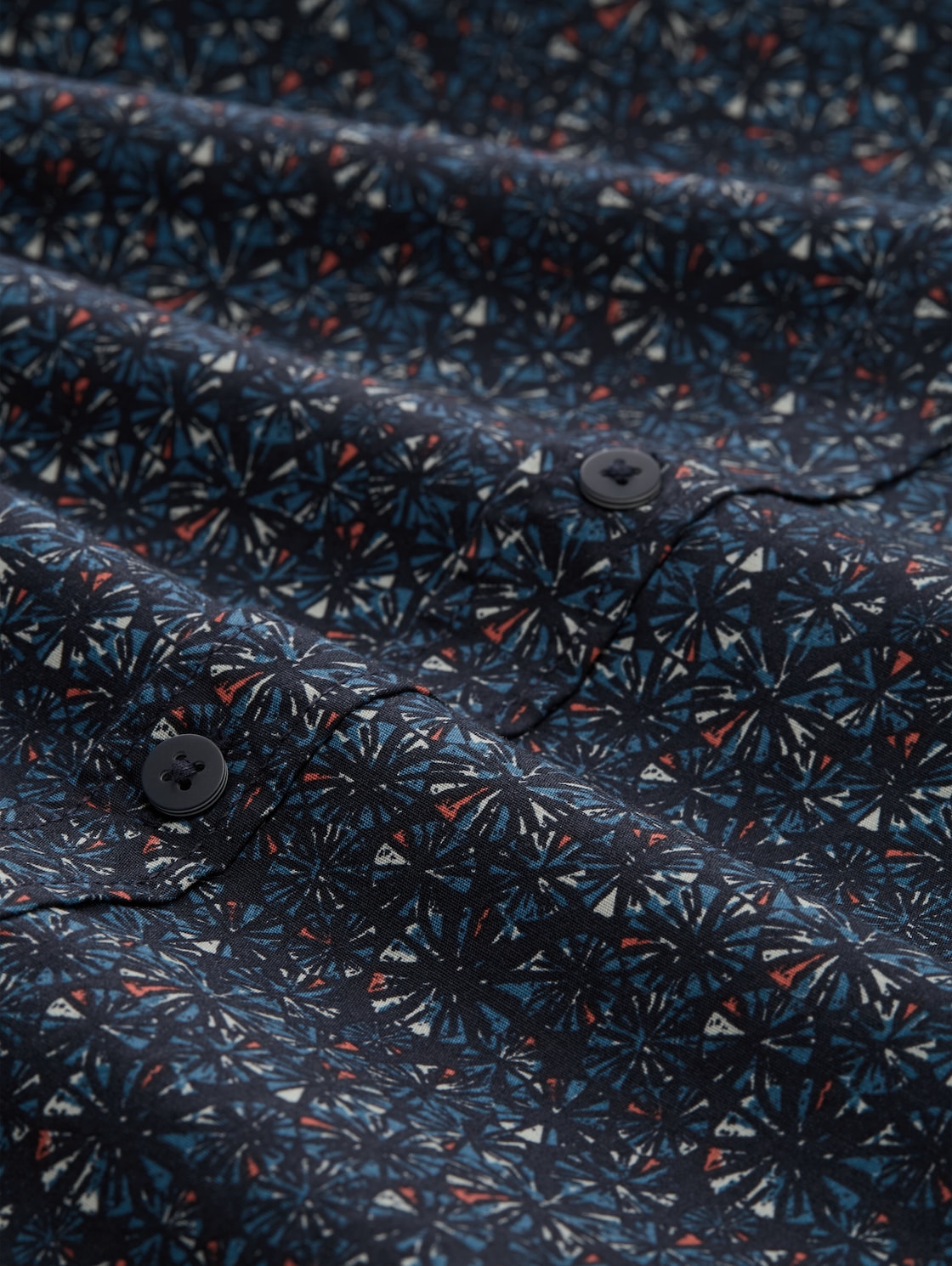 Fitted Hemd mit Muster - navy round design - Material-Ansicht