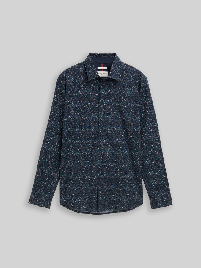 Getailleerd overhemd met patroon door Men, navy round design