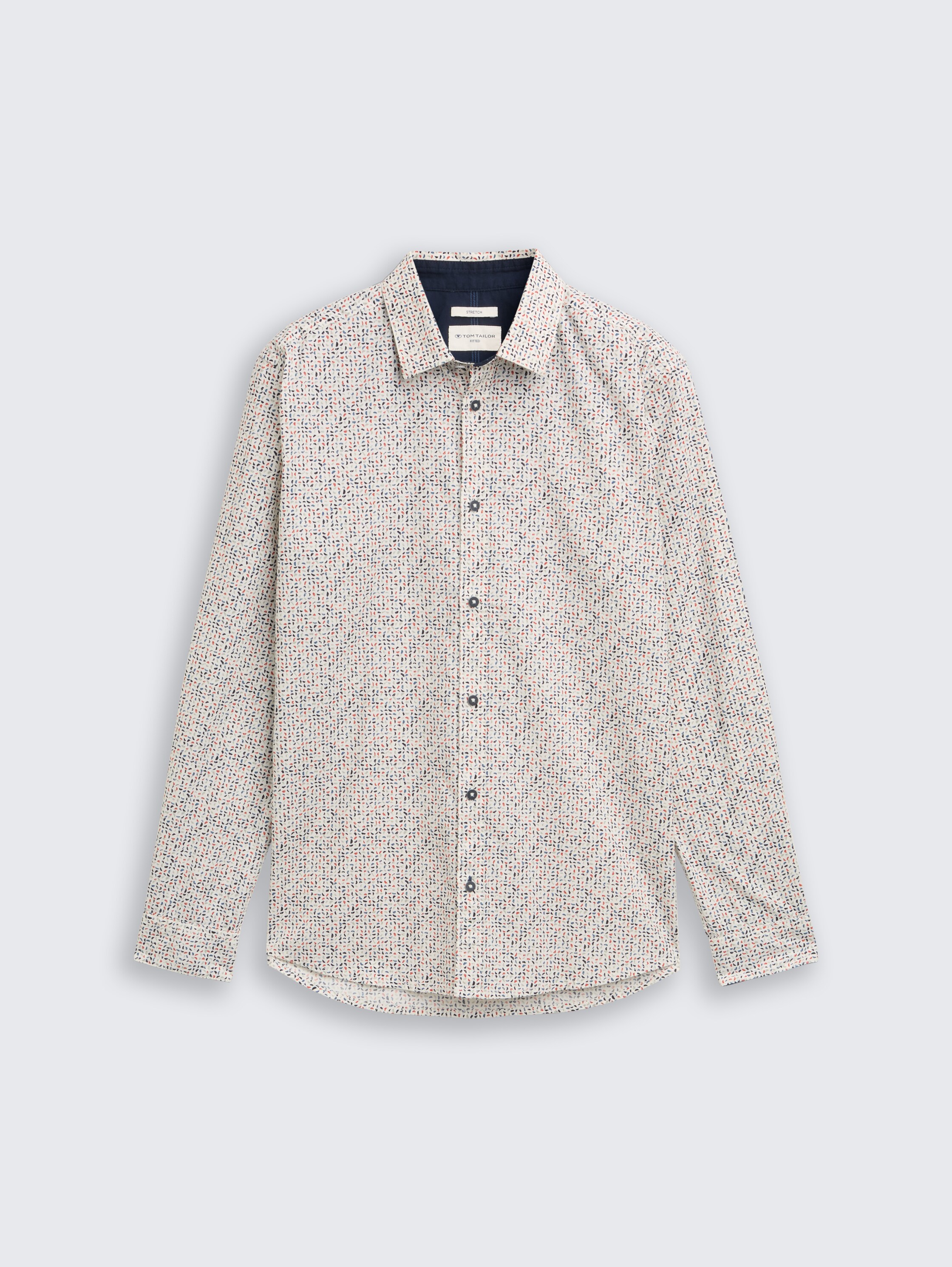 Fitted Hemd mit Muster - white abstract design - Vorder-Produkt-Ansicht