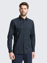 Chemise ajustée à motif - navy diamond design - Découpe Vue de face du modèle