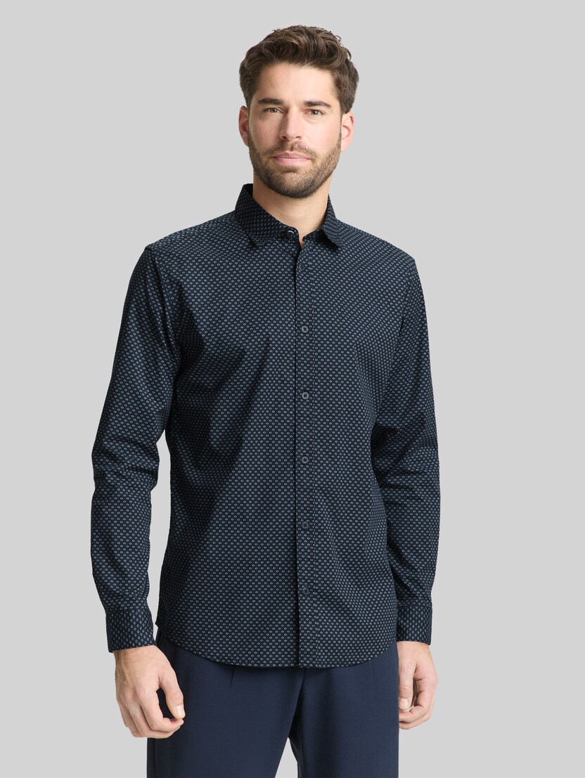 Fitted Hemd mit Muster von Men, navy diamond design