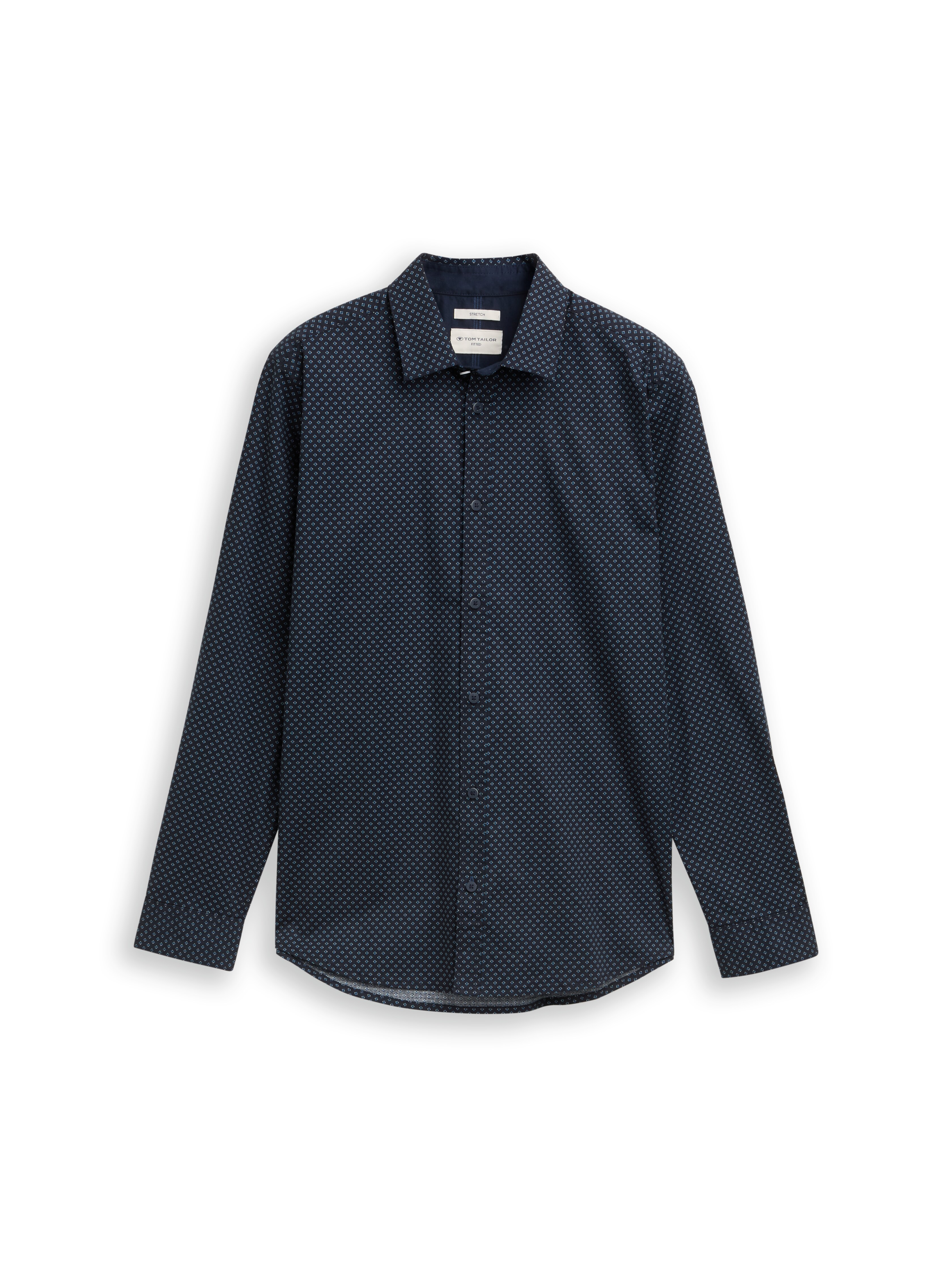 Fitted shirt with pattern in green by Tom Tailor