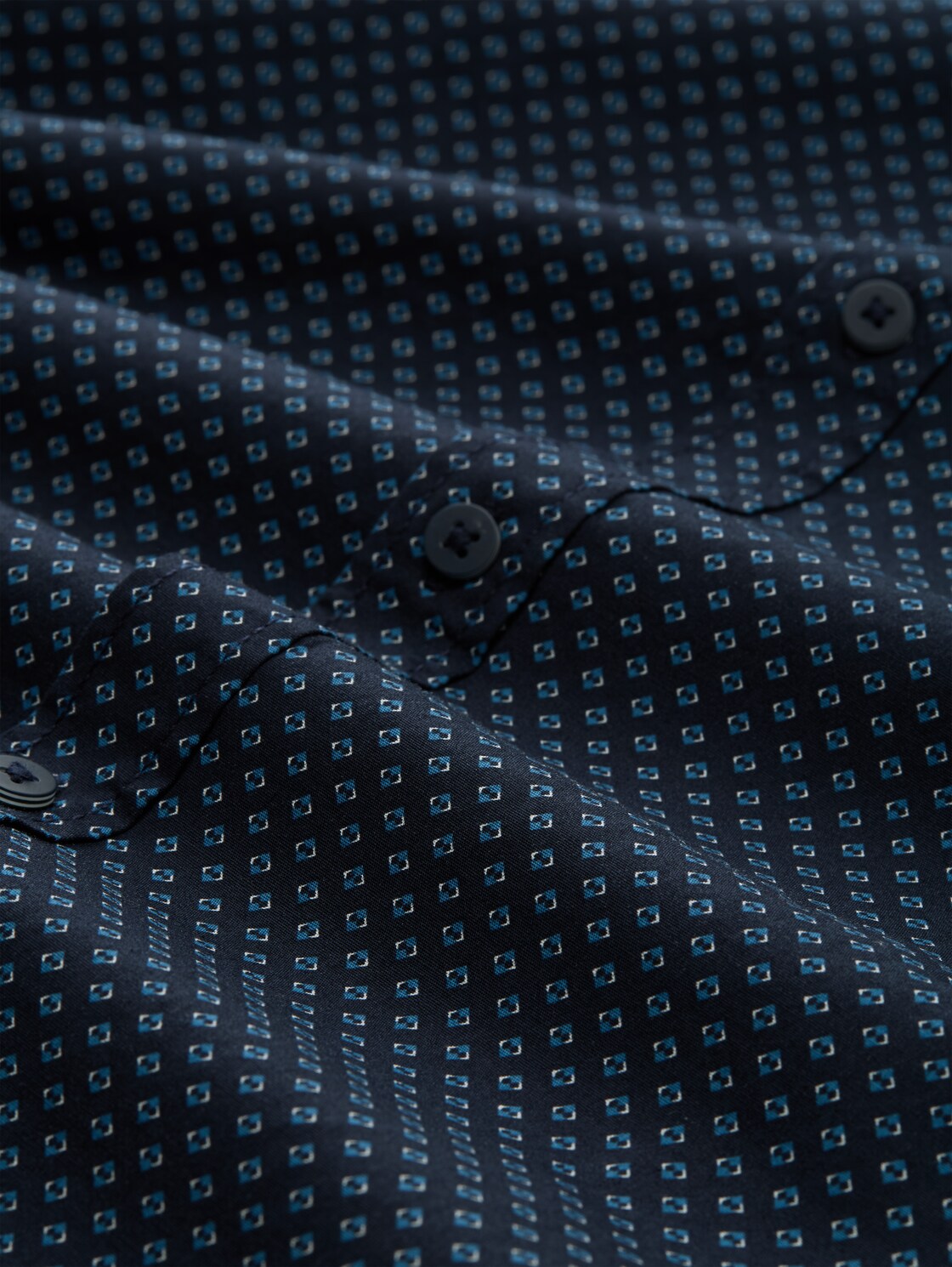 Fitted Hemd mit Muster - navy diamond design - Material-Ansicht
