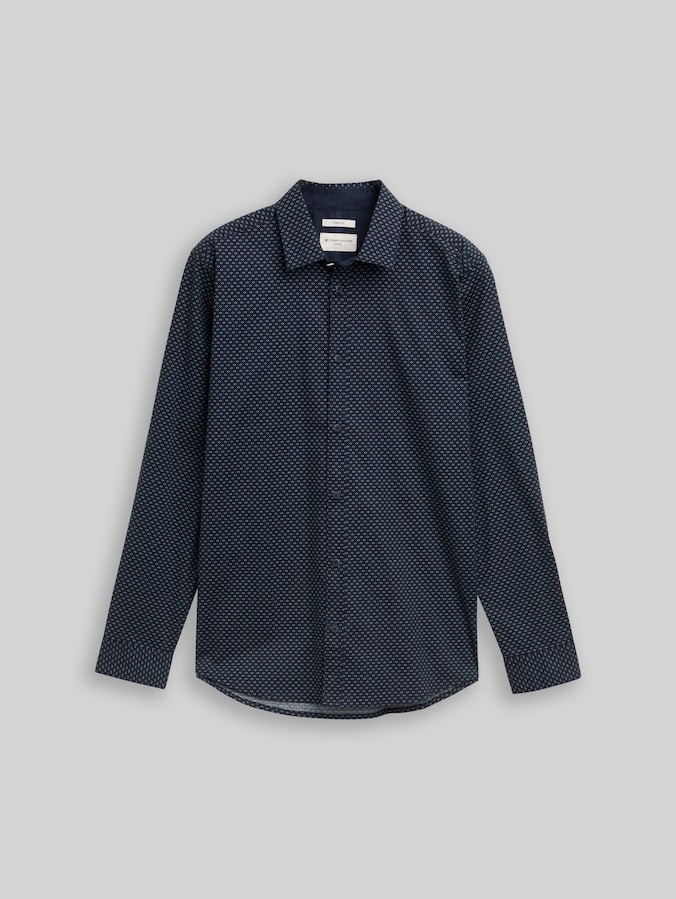 Chemise ajustée à motif par Men, navy diamond design