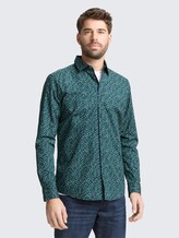 Chemise ajustée à motif - meadow green abstract design - Découpe Vue de face du modèle