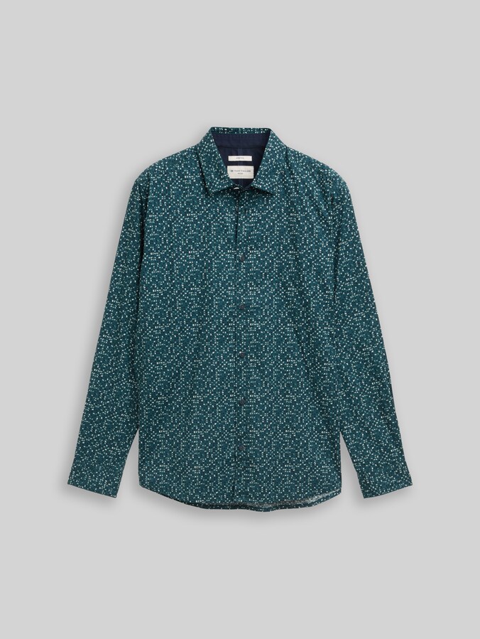 Getailleerd overhemd met patroon door Men, meadow green abstract design