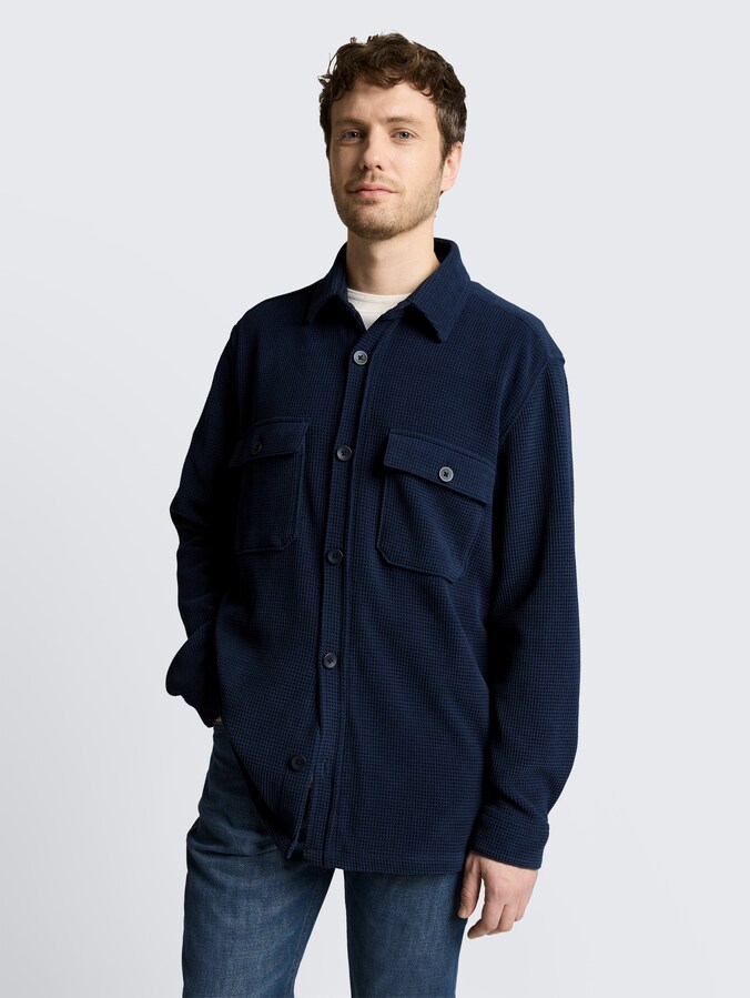 Overshirt met zakken door Men, sky captain blue