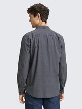 Regular fit overhemd met ruitpatroon - navy small check - Neklijn model-achteraanzicht