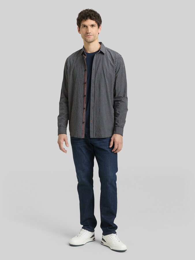 Regular Fit Hemd mit Karomuster von Men, navy small check
