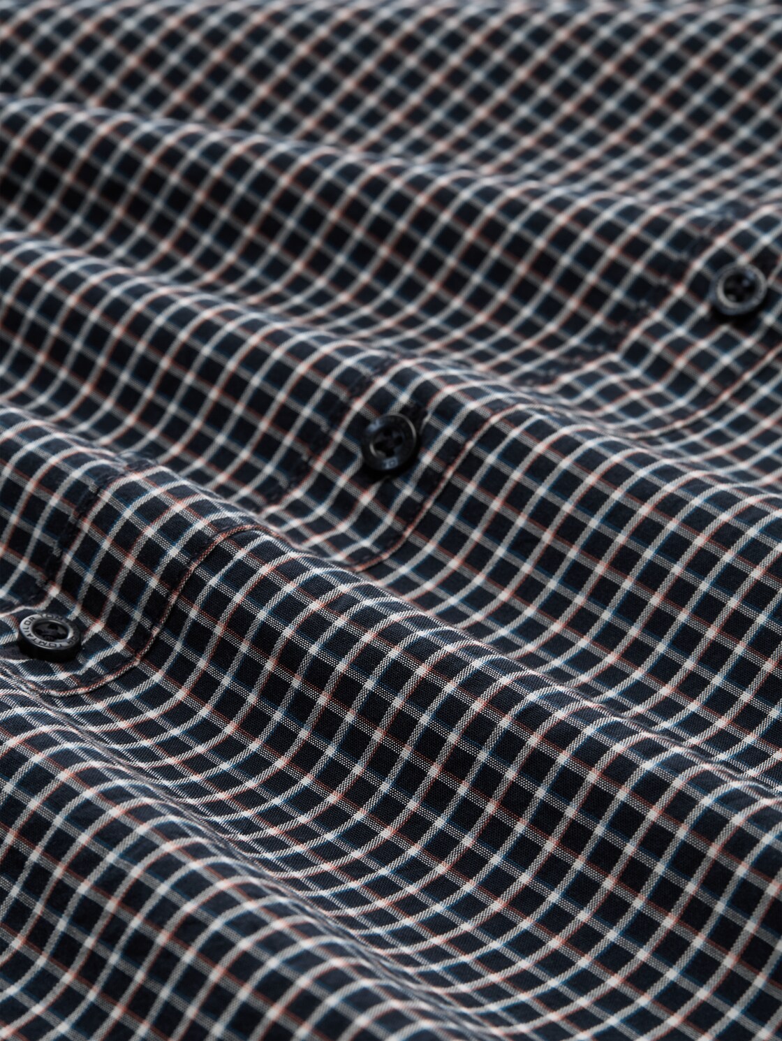 Regular Fit Hemd mit Karomuster - navy small check - Material-Ansicht