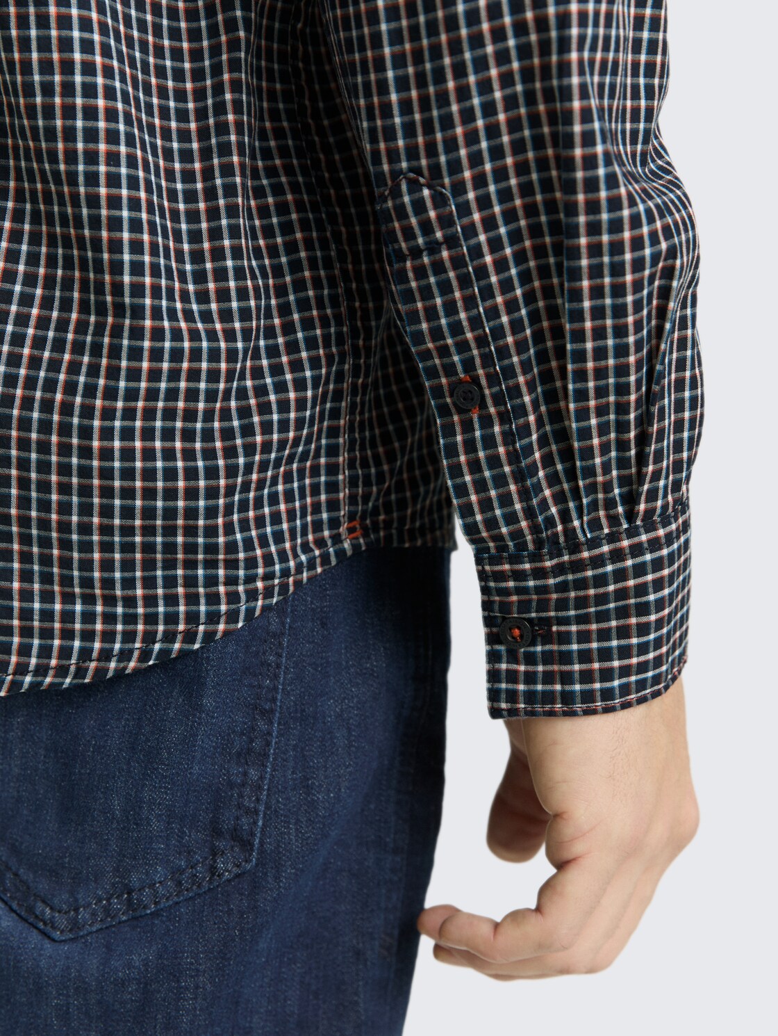 Regular Fit Hemd mit Karomuster - navy small check - Detail-Model-Ansicht