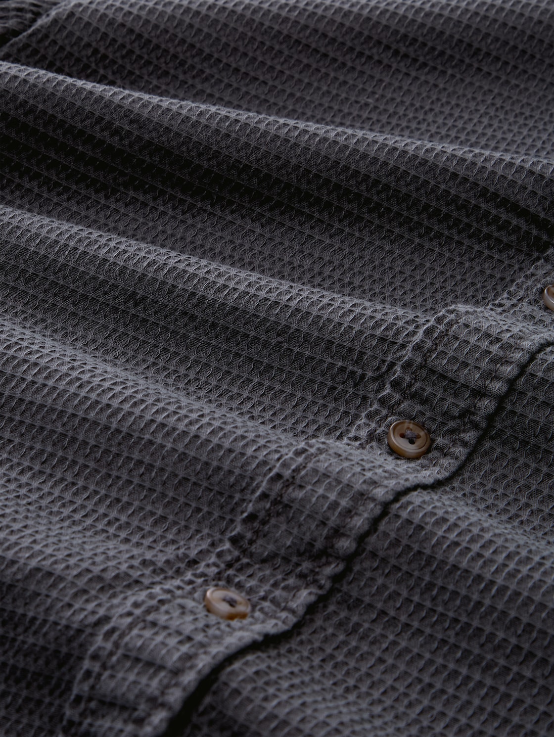 Regular Fit Kurzarmhemd mit Waffelstruktur - Tarmac Grey - Material-Ansicht