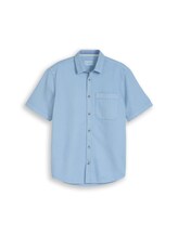 Sélectionné, Chemise à manches courtes et coupe régulière avec structure gaufrée par Tom Tailor, bleu