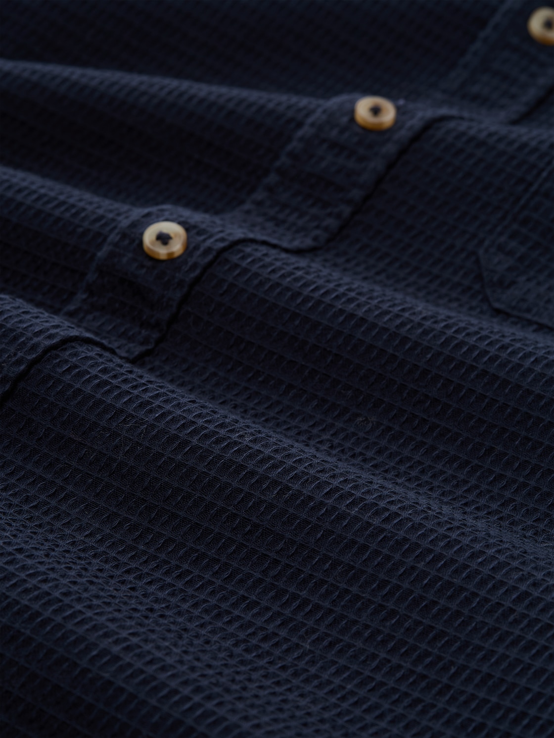 Regular Fit Hemd mit Waffelstruktur - sky captain blue - Material-Ansicht