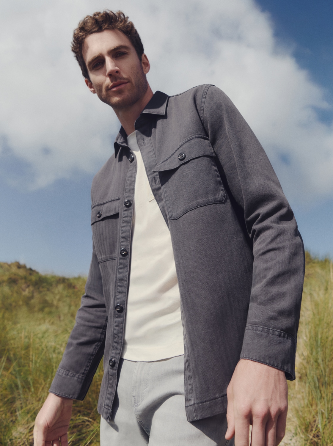 Overshirt im Washed-Look von Men, Tarmac Grey