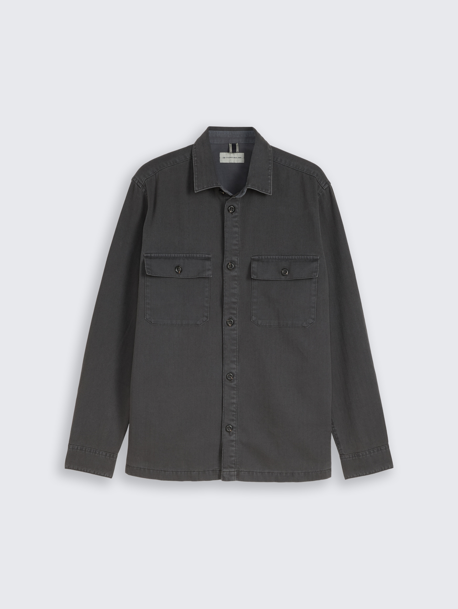 Overshirt im Washed-Look - Tarmac Grey - Vorder-Produkt-Ansicht
