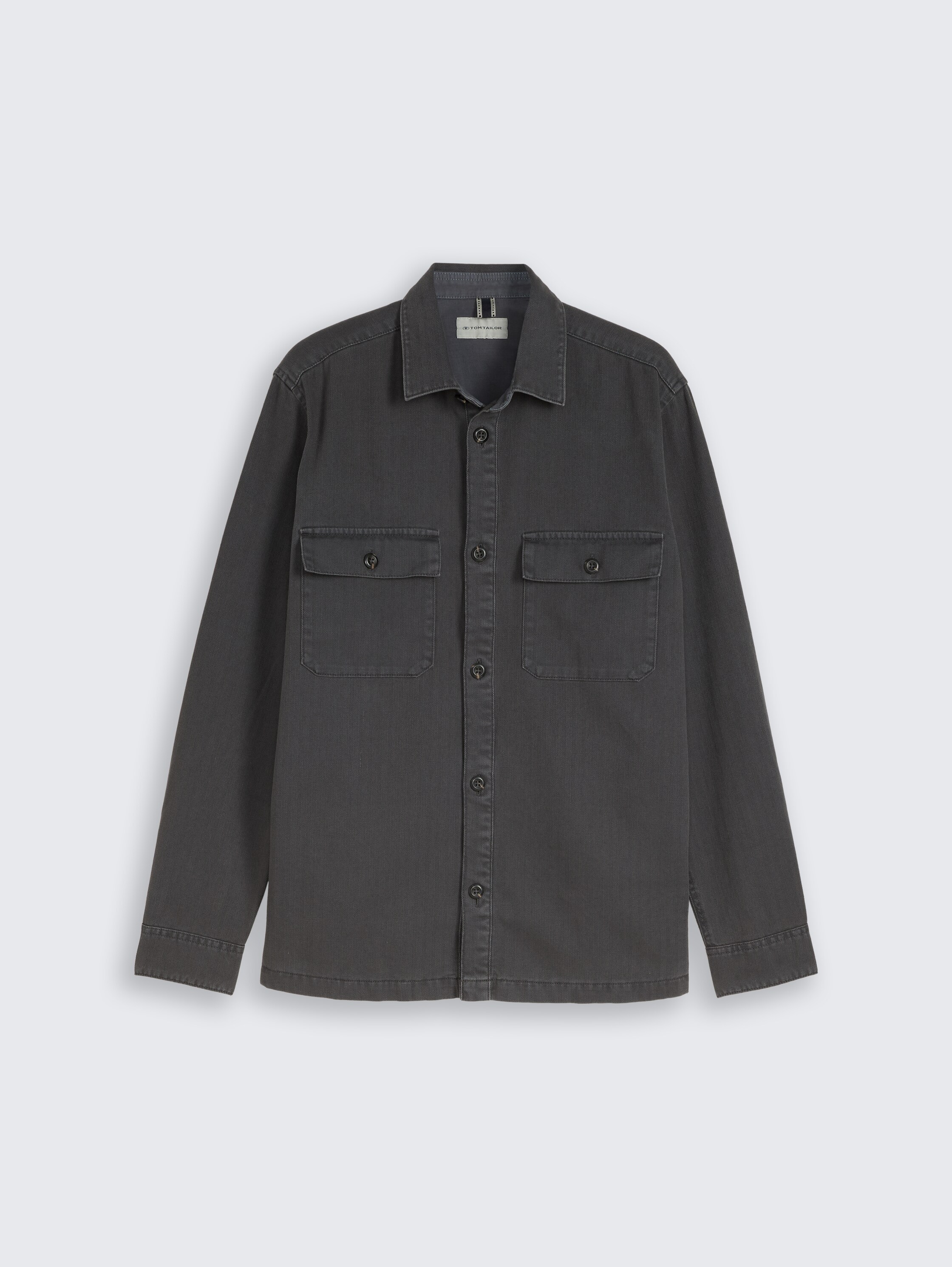 Overshirt with a washed look - Tarmac Grey - Front product view
