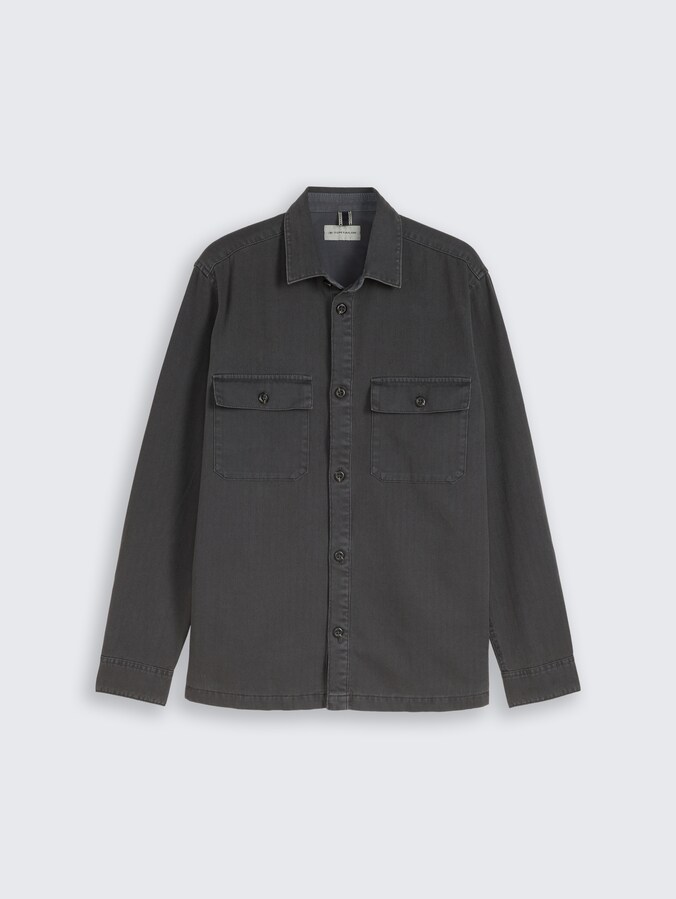 Overshirt im Washed-Look von Men, Tarmac Grey