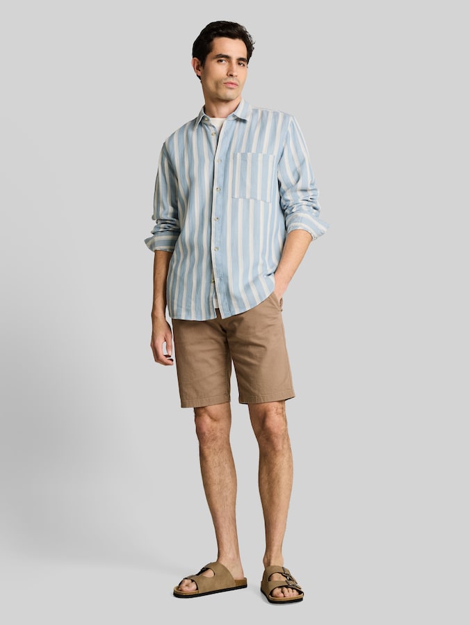 Regular Fit Dobby Hemd aus strukturiertem Baumwollstoff von Men, mountain blue big stripe
