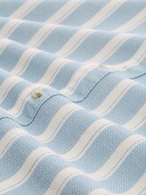 Regular Fit Dobby Hemd aus strukturiertem Baumwollstoff - mountain blue big stripe - Material-Ansicht