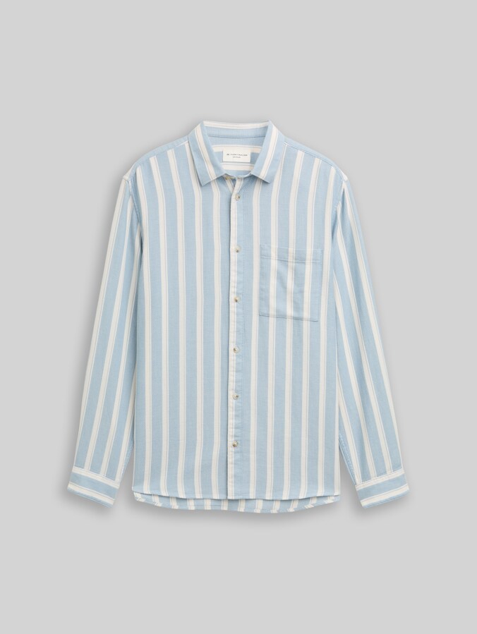 Chemise Regular Fit en coton texturé par Men, mountain blue big stripe