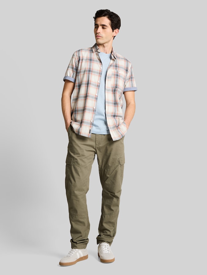 Chemise à manches courtes coupe regular à carreaux par Men, white multicolor check