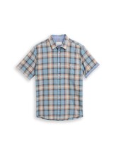 Not Selected, Regular fit short-sleeved shirt with checked pattern by , blue