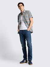 Chemise à manches courtes et coupe régulière à carreaux - blue multicolor check - Vue de face du modèle