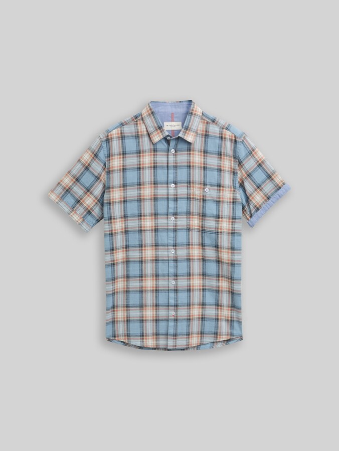 Regular Fit Kurzarmhemd mit Karomuster von Men, blue multicolor check