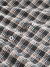 Regular Fit Kurzarmhemd mit Karomuster - grey white check - Material-Ansicht