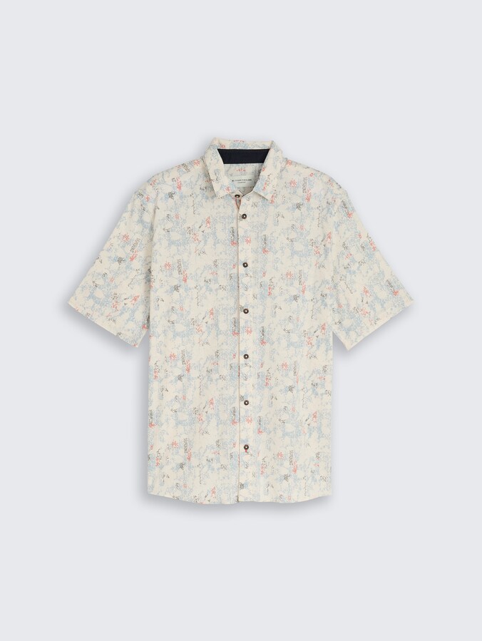 Comfort Fit Kurzarmhemd mit Muster von Men, offwhite structure design
