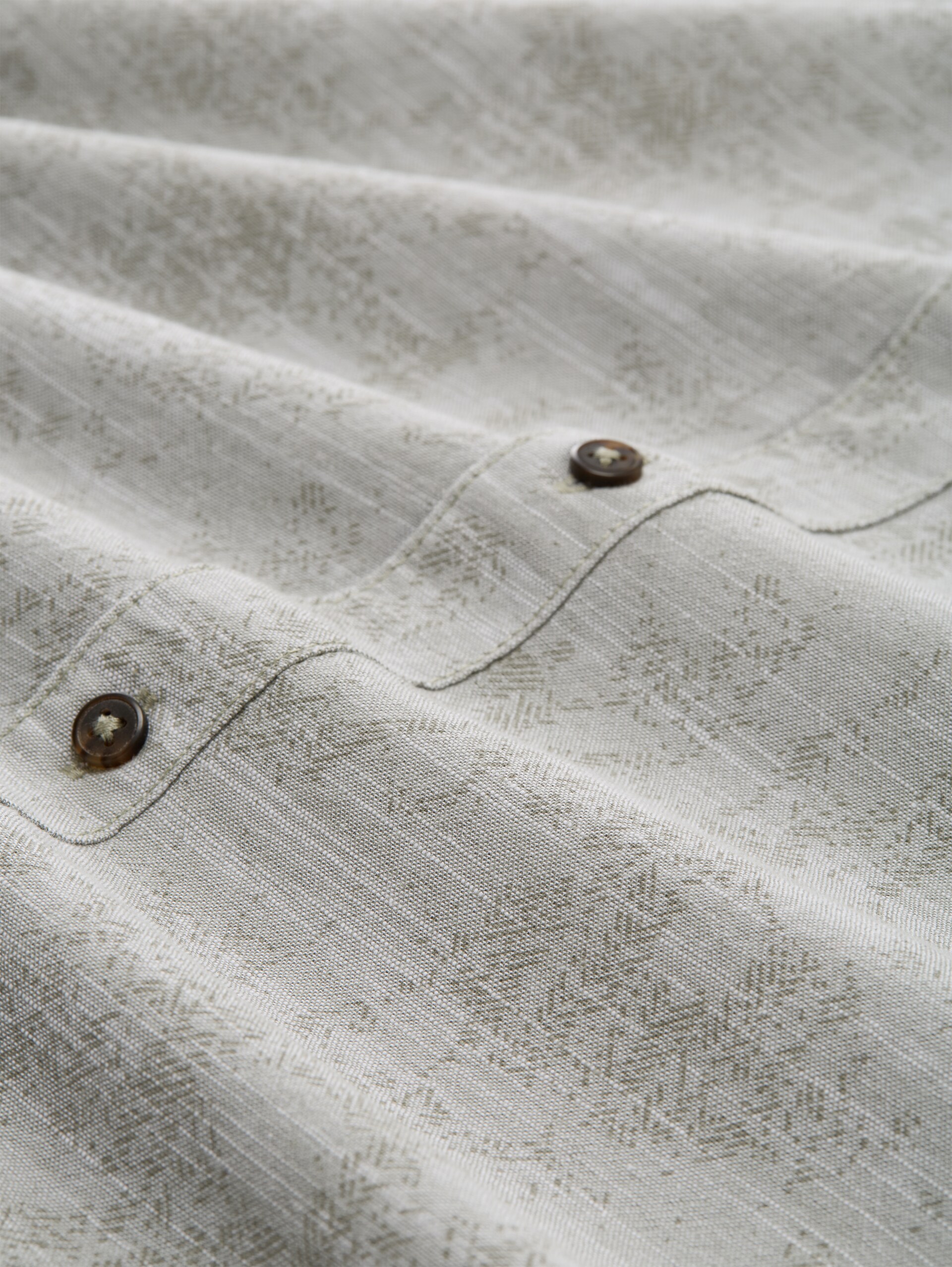 Comfort Fit Kurzarmhemd mit Muster - greyish olive tonal design - Material-Ansicht