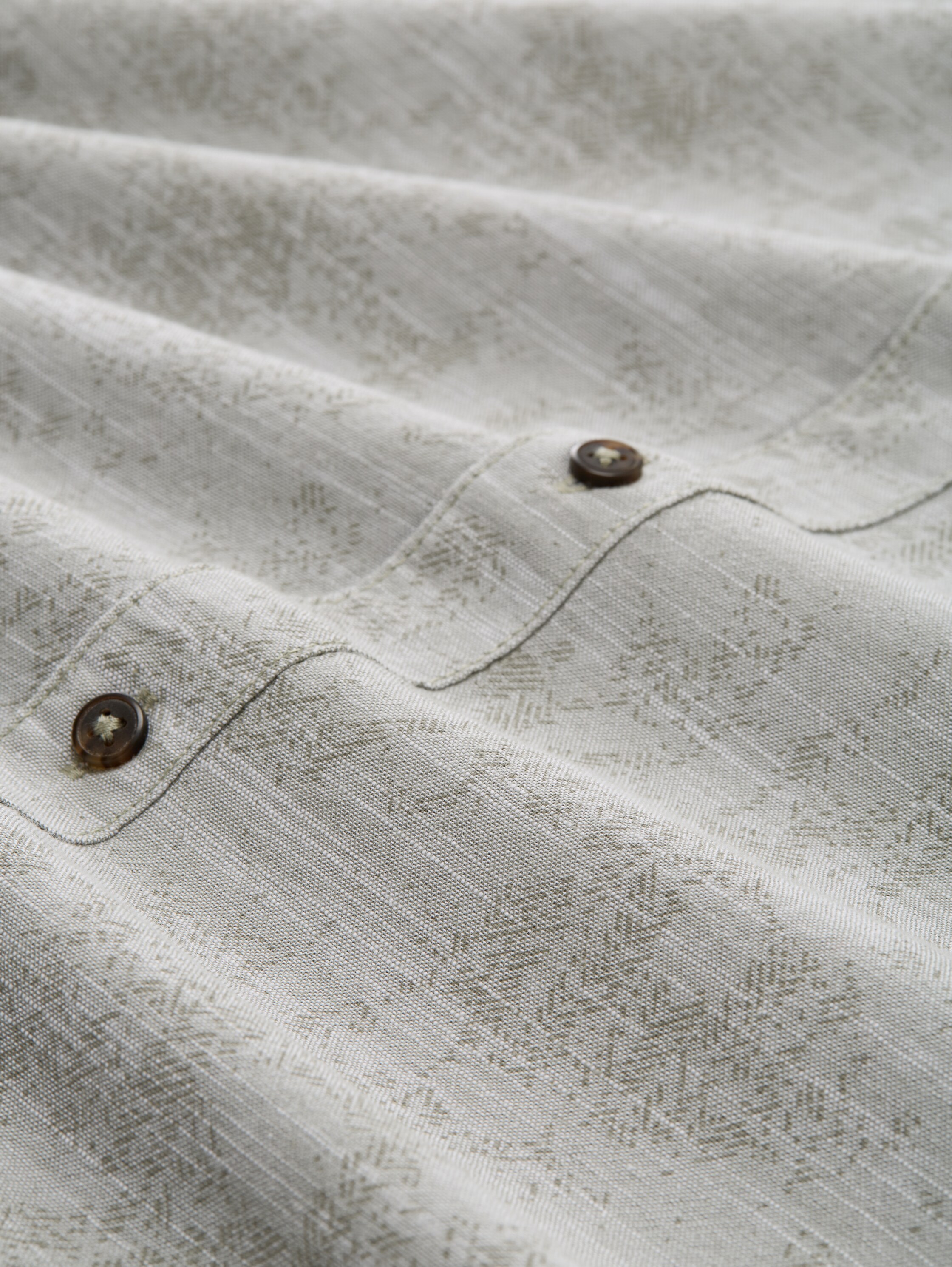 Comfort Fit shirt met korte mouwen en patroon - greyish_olive_tonal_design - 