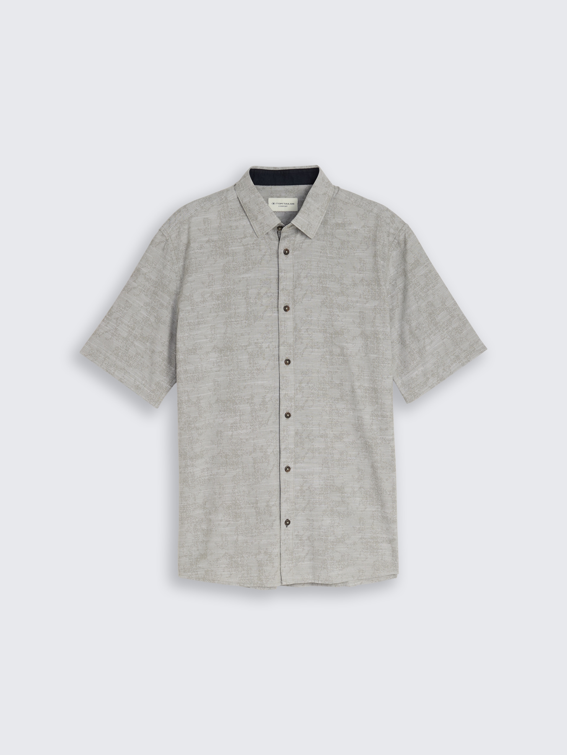 Comfort Fit Kurzarmhemd mit Muster - greyish olive tonal design - Vorder-Produkt-Ansicht