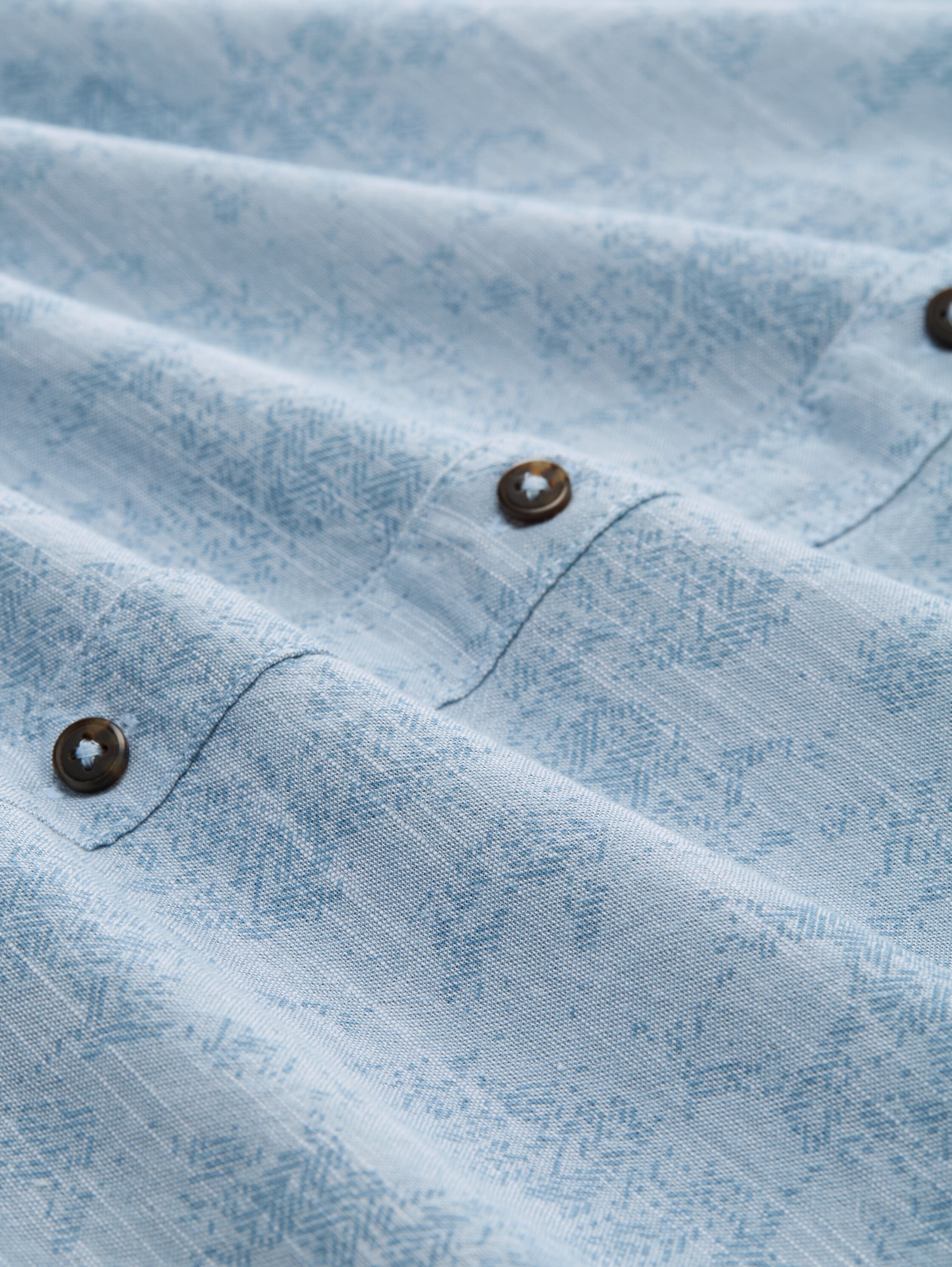 Comfort Fit shirt met korte mouwen en patroon - light blue tonal design - Materiaalweergave