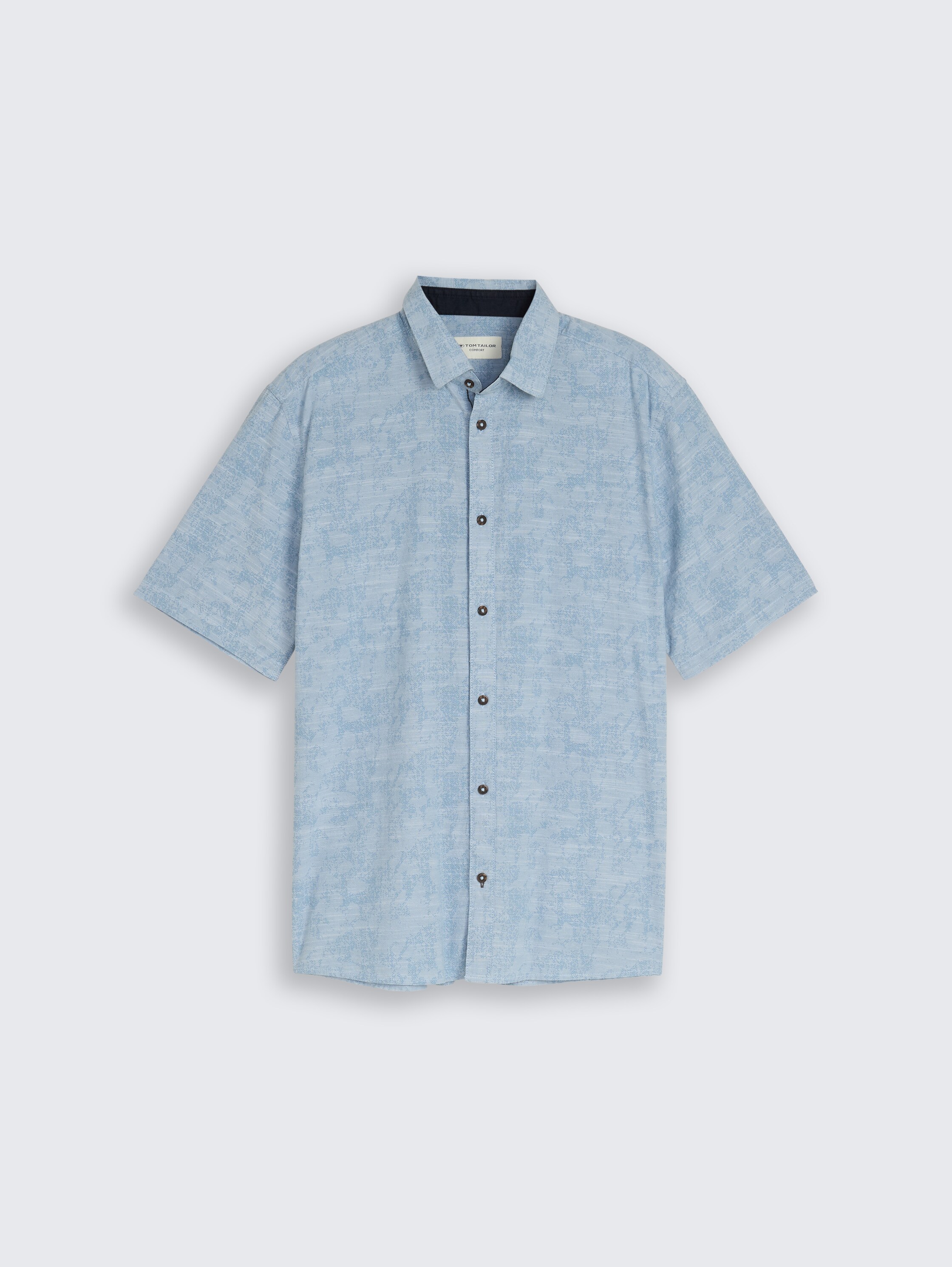 Comfort Fit shirt met korte mouwen en patroon - light blue tonal design - Product vooraanzicht