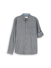 Ausgewählt, Regular Fit Hemd mit Turn-Up-Funktion von Tom Tailor, grau